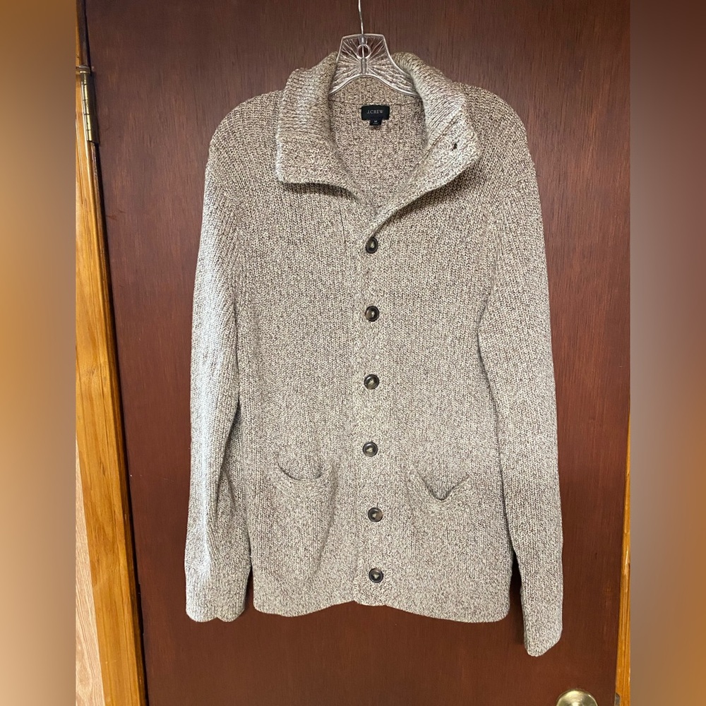 J.Crew Rugged Cardigan Size Large Classic Acedemia Sweater Button Front